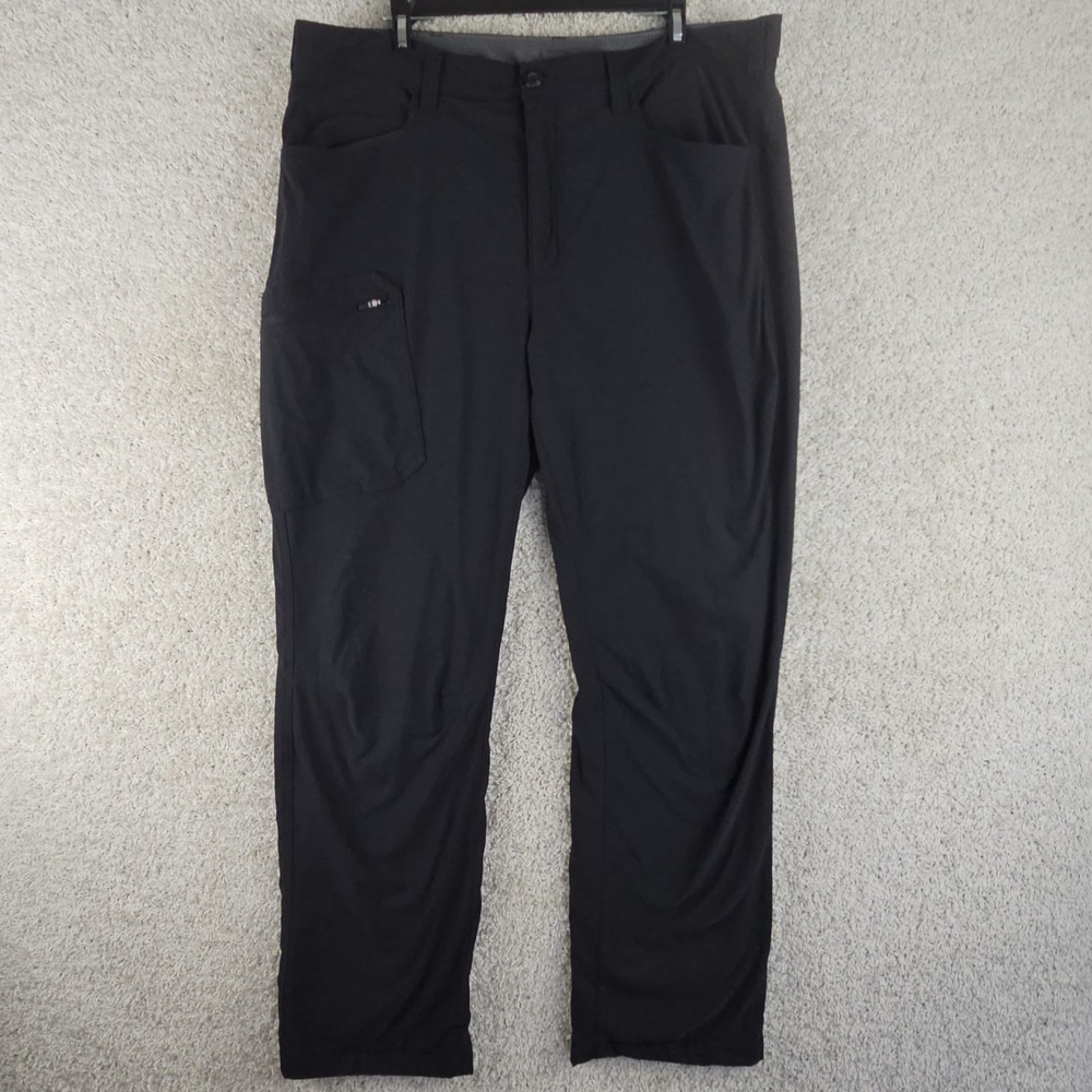 Eddie Bauer Rainier Fleece Lined Pants Black Sz 38x32 Hiking Outdoors Nylon